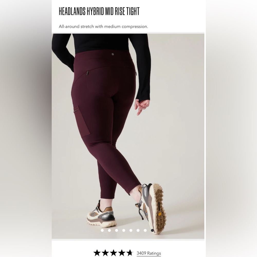 NEW WITHOUT TAGS ATHLETA HEADLANDS HYBRID MID RISE TIGHT. - Picture 6 of 11